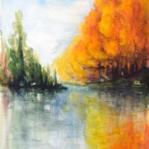Oheň a voda, akvarel, Iva Adlerová